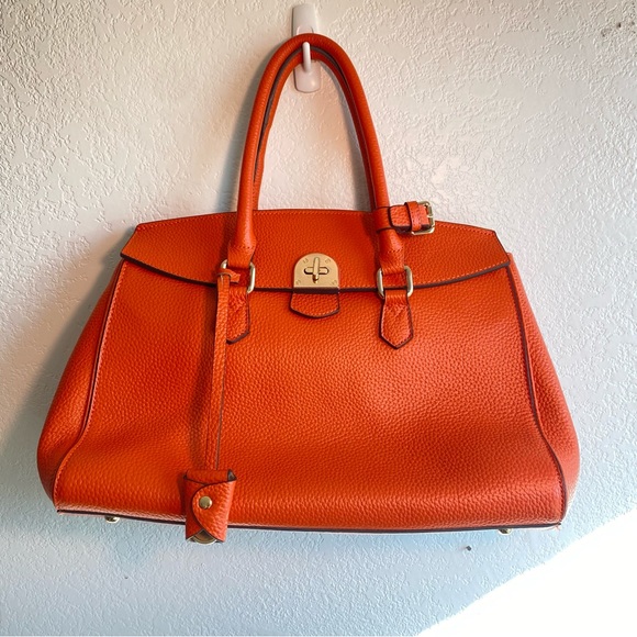 INZI Handbags - Orange INZI leather shoulder bag gold hardware